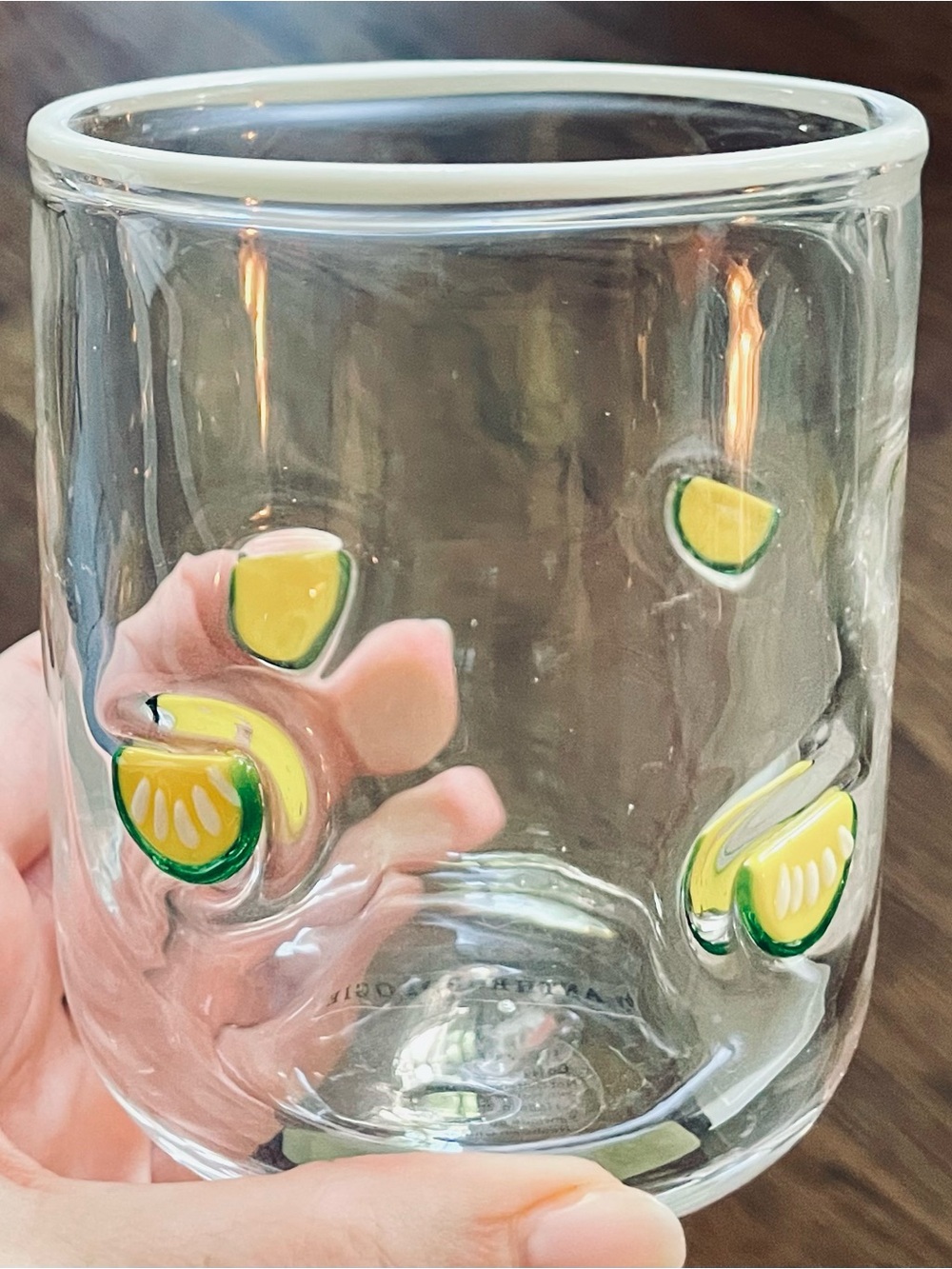 Anthropologie Lime Margarita Juice Icon Glass NWOT